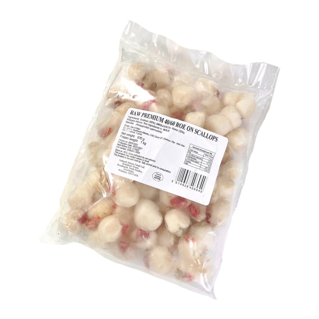 Raw Roe Raw IQF Scallops Roe-on 40/60|600g Net Weight - For Sale Online ...